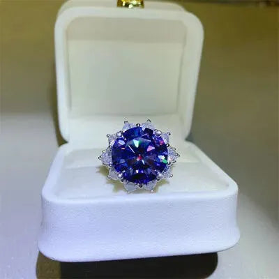 10 Carat Moissanite 925 Sterling Silver Ring Moissanite - Tophatter Daily Deals